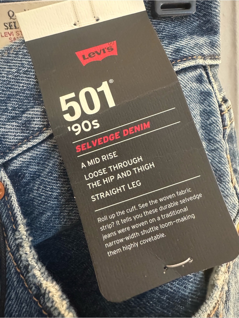NWT Levi's 501 ‘90s Selvedge Jeans - Picture 3 of 7